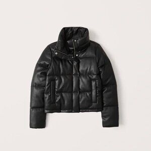 Abercrombie & Fitch Women's Vegan Leather Mini Puffer